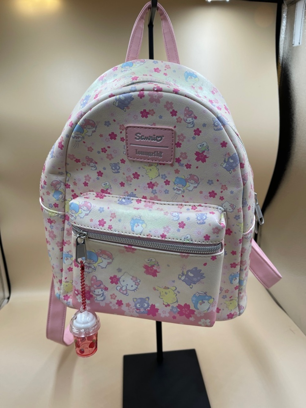 Sanrio Hello Kitty Loungefly Mini Backpack with New Stuffy and mini Bundle Kitty